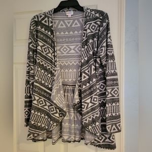 Grey and white LulaRoe Cardigan